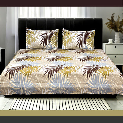 JoJo Double Bedsheet / King size Bedsheet /Printed bedsheet(Beige)