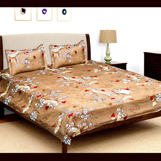 JoJo Double Bedsheet / King size Bedsheet /Printed bedsheet(GOLDEN)