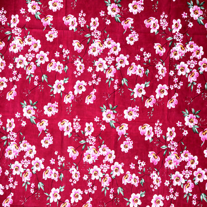 JoJo Double Bedsheet / King size Bedsheet / Floral printed Bedsheet(Pinkish Red)