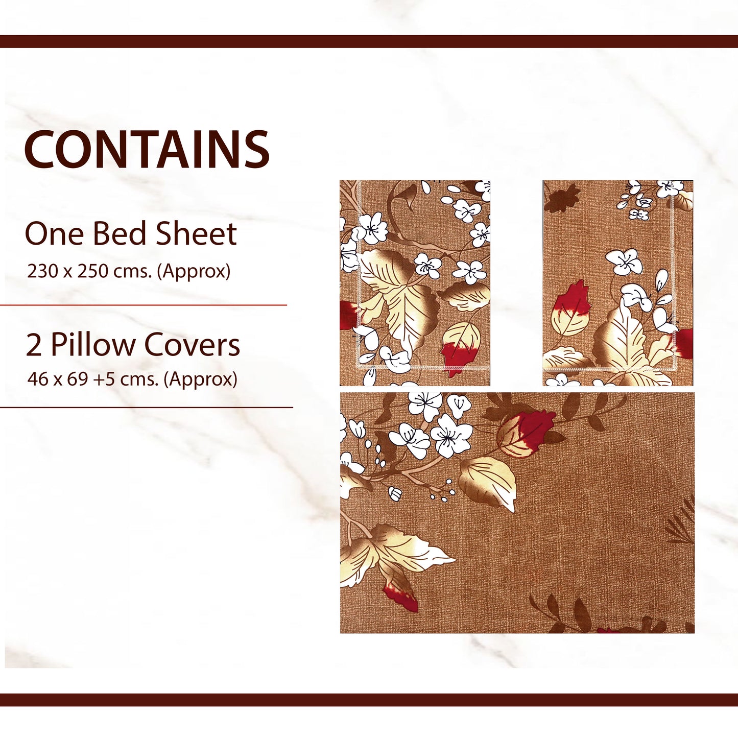 JoJo Double Bedsheet / King size Bedsheet /Printed bedsheet(GOLDEN)