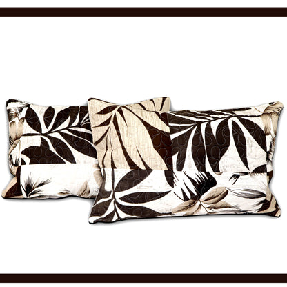 JoJo Leaf Pattern Double/King Size Bedsheet with Coordinated Pillow Covers (Brown)