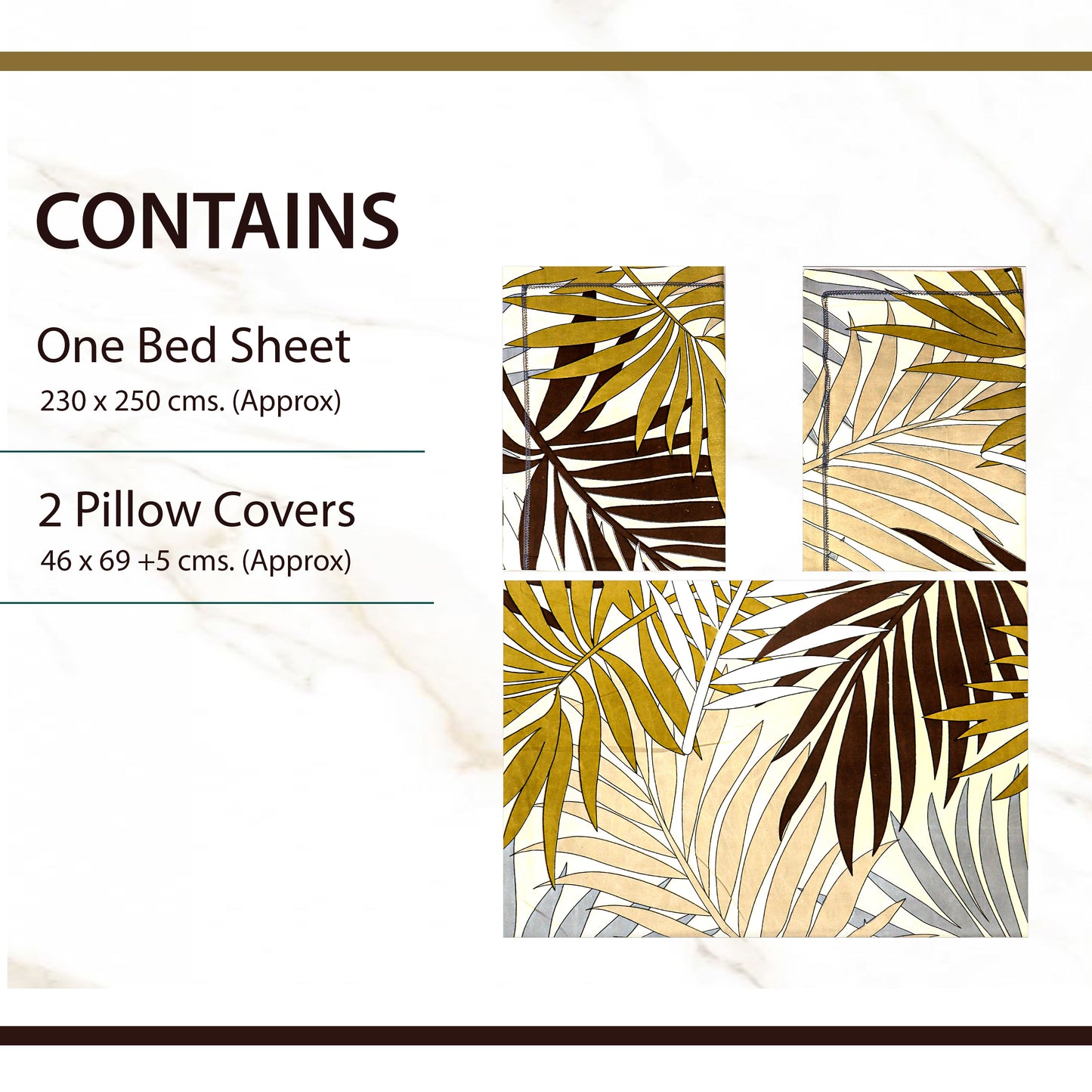 JoJo Double Bedsheet / King size Bedsheet /Printed bedsheet(Beige)