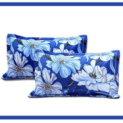 JoJo Floral Pattern Double/King Size Bed Linen Set with Coordinated Pillow Covers(Skyline Blue)